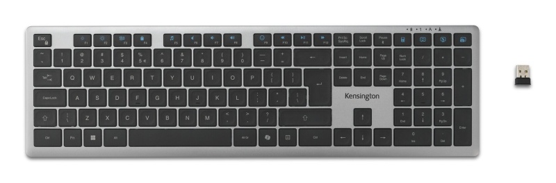 Kensington KB535 EQ Rechargeable Multi-Device Full Size Klaviatūra RF+BT, US, Space Grey