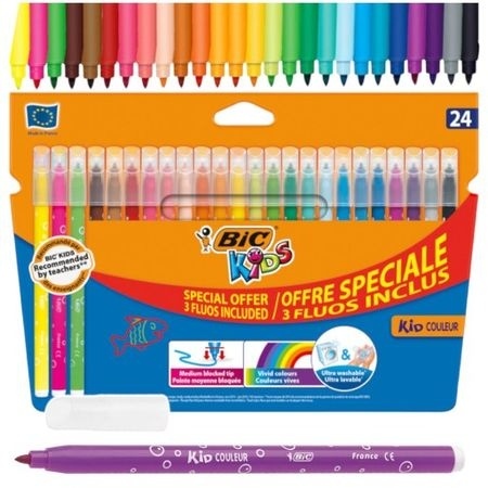 Bic Flomasteriai Kids Couleur 24 spalvų rinkinys 093350 Bic Flomasteriai Kids Couleur 24 spalvų rinkinys 093350