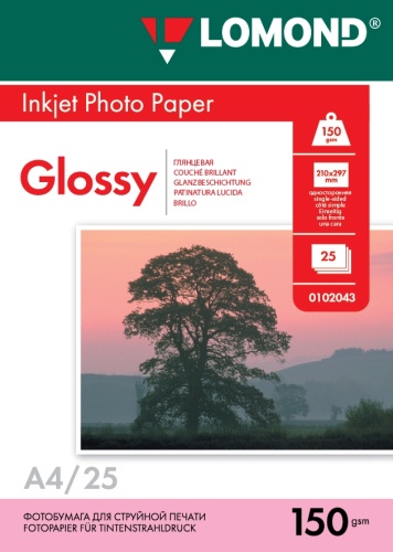 Fotopopierius Lomond Photo Inkjet Paper Blizgus 150 g/m2 A4, 25 lapai Fotopopierius Lomond Photo Inkjet Paper Blizgus 150 g/m2 A4, 25 lapai