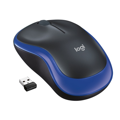 Logitech M185 Belaidė pelė, RF Wireless, 1000 DPI, Juoda/Mėlyna