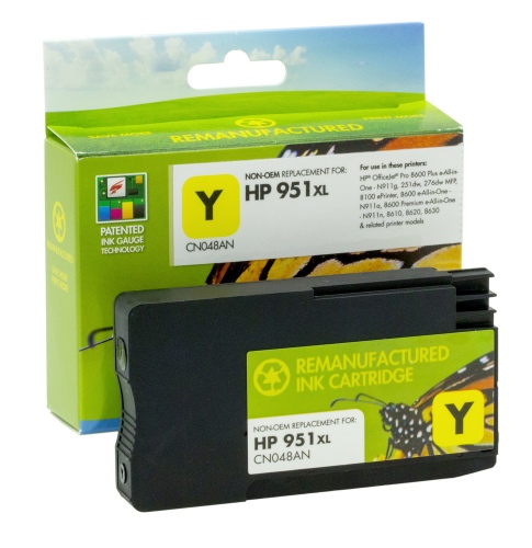 Neoriginali Static Control HP 951XL (CN048AE) Nauja mikroschema, geltona kasetė