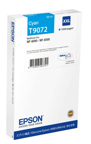 Чернильный картридж Epson T9072 XXL (C13T90724N), голубой
