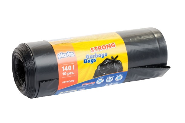 Šiukšlių maišai Plasta, 140 L, 10 vnt, 40 µm, Juoda Šiukšlių maišai Plasta, 140 L, 10 vnt, 40 µm, Juoda