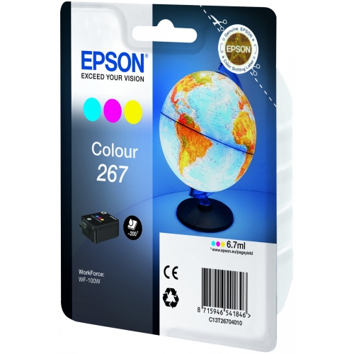Epson 267 (C13T26704010) Ink Cartridge Multipack, Cyan, Magenta, Yellow
