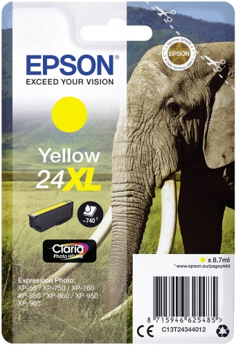 Epson No.24 XL (C13T24344012), geltona kasetė