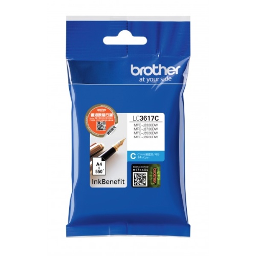Brother LC-3617C (LC3617C) Ink Cartridge, Cyan (550 pages)