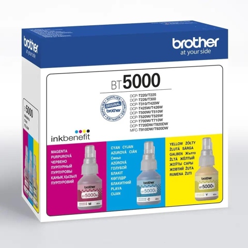 Brother BT5000CLVAL Комплект бутылок с чернилами, для струйных принтеров, CMY (5000 страниц)