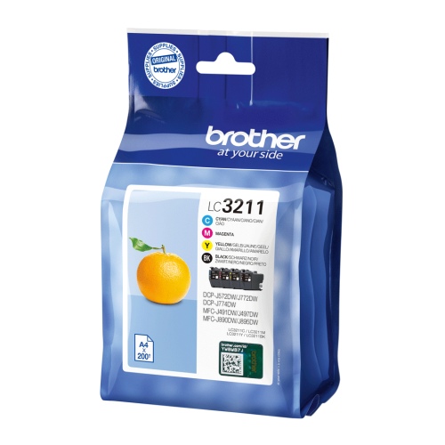 Brother LC3211VAL Ink Cartridge Multipack, CMYK, Black (200 pages), CMY (200 pages)