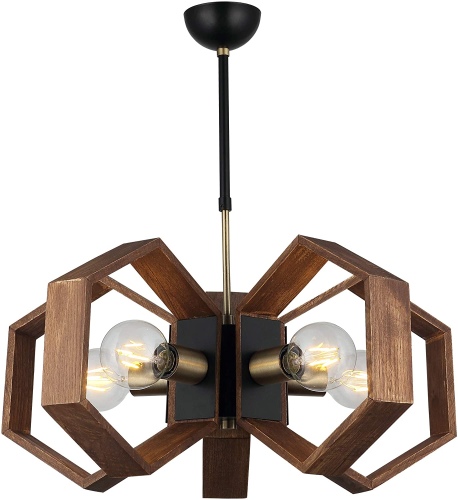 Ecost prekė po grąžinimo Homemania Pendant Lamp Metal Gold Black Wood