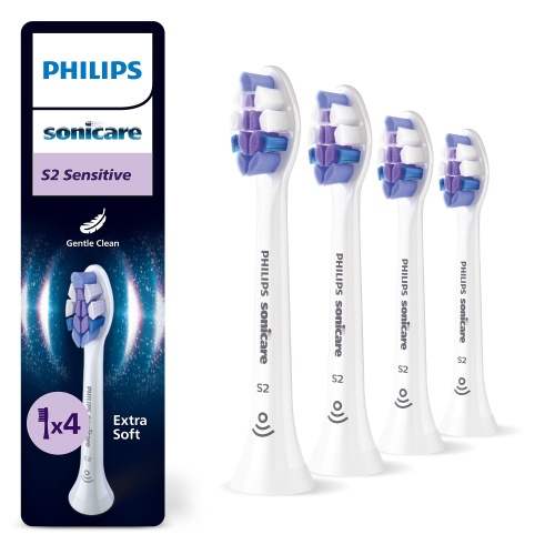 Philips Sonicare S2 Sensitive HX6054/87 Sonic Dantų šepetėlio galvutės, Balta