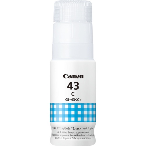 Бутылка для заправки чернил Canon GI-43C (4672C001) для струйных принтеров, голубая, 60 мл