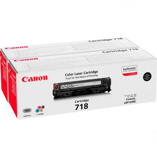Canon Cartridge 718 Black Twin Pack (2662B005) (2662B017) x2