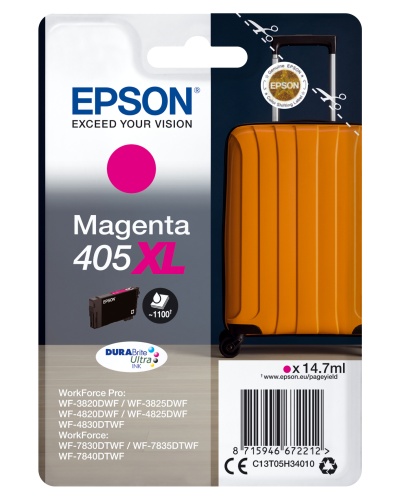 Epson 405XL (C13T05H34010) Ink Cartridge, Magenta (1100 Pages)