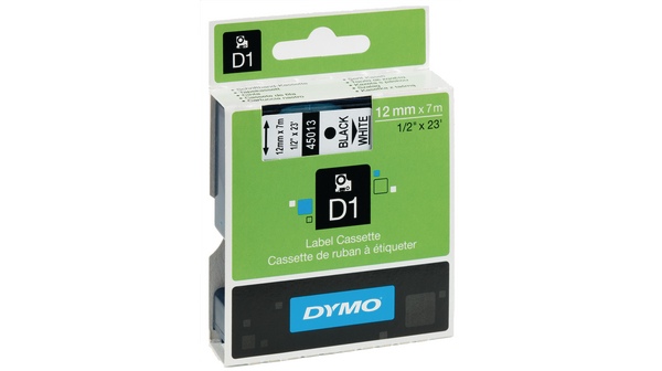 Dymo D1 45013 Juoda/Balta (S0720530), juostelė