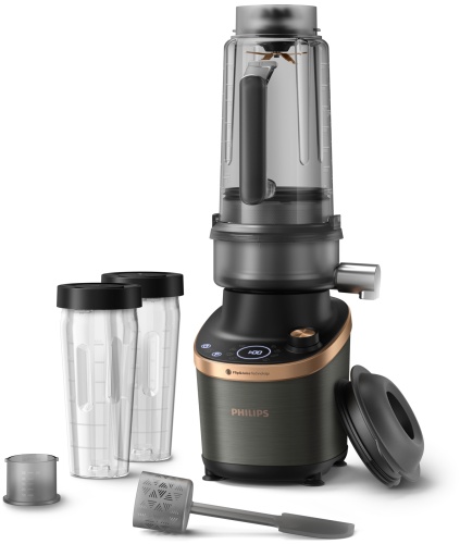 Philips Flip&Juice HR3770/10 Kokteilinė su sulčiaspaudės funkcija, 2 L, 1500 W, Juoda/Vario