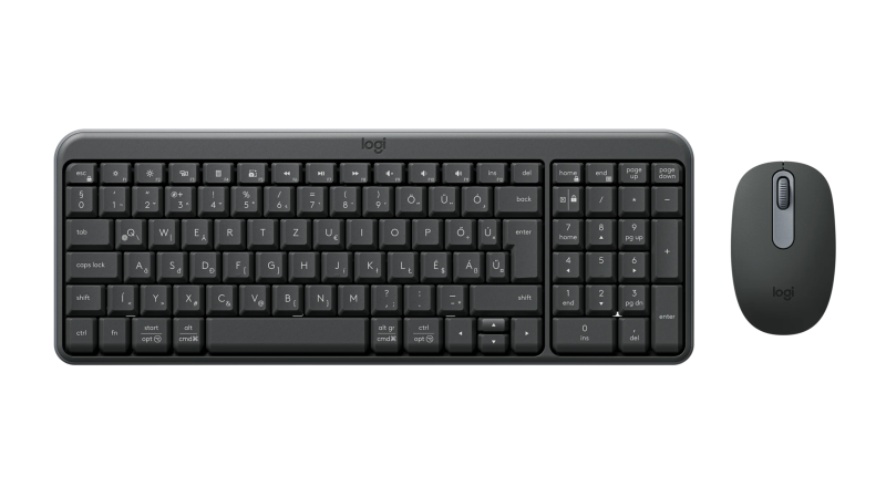 Logitech MK250 Compact Combo Belaidė klaviatūra + Pelė, Bluetooth, US Int, Graphite