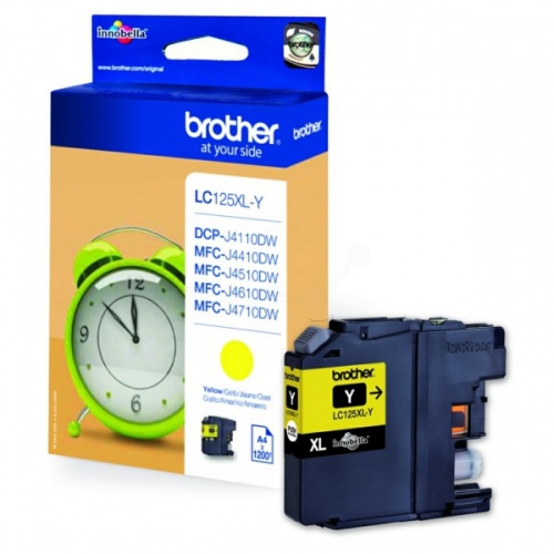 Brother LC125XL (LC125XLY) Ink Cartridge, Yellow (1200 pages)