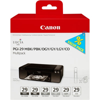 Canon PGI29 MBK/PBK/DGY/GY/LGY/CO Multi Pack