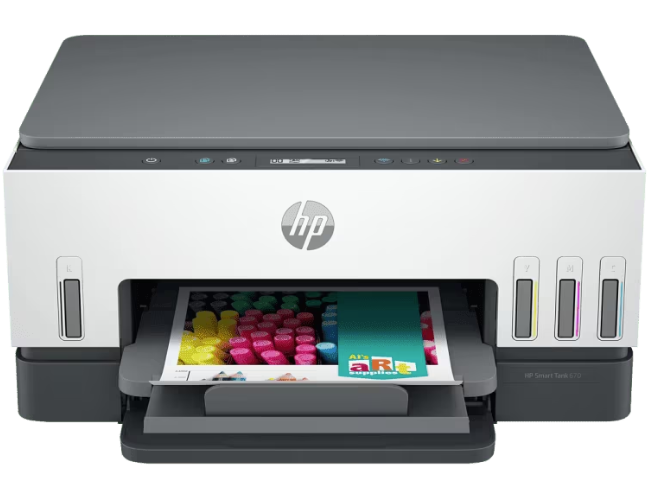 HP Smart Tank 670 AiO Spausdintuvas rašalinis spalvotas MFP A4 12 ppm USB Wi-Fi Bluetooth
