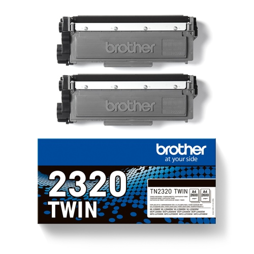 Brother TN-2320TWIN (TN2320TWIN) Twin pack Toner Cartridge, Black