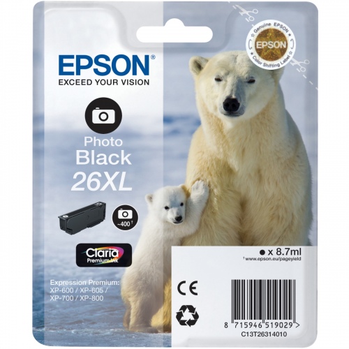 Epson (C13T26314012), foto juoda kasetė