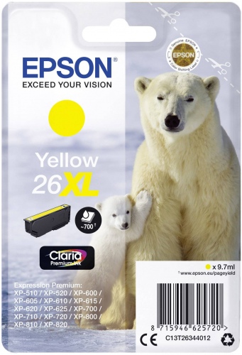 Epson (C13T26344012), geltona kasetė